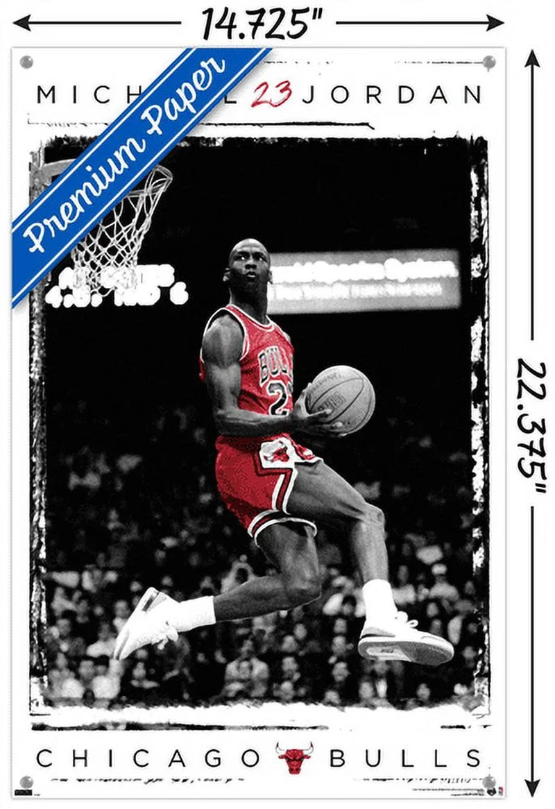 Michael Jordan - Dunk Wall Poster with Pushpins,