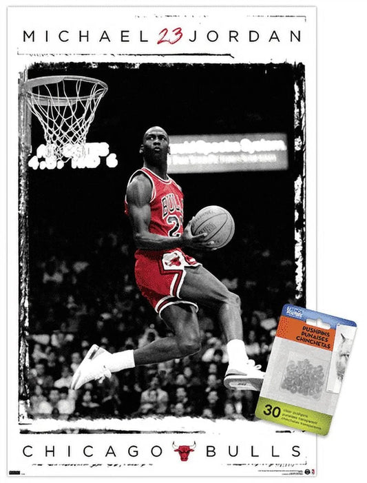 Michael Jordan - Dunk Wall Poster with Pushpins,